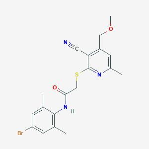 molecular formula C19H20BrN3O2S B426681 N-(4-bromo-2,6-dimethylphenyl)-2-{[3-cyano-4-(methoxymethyl)-6-methylpyridin-2-yl]sulfanyl}acetamide 