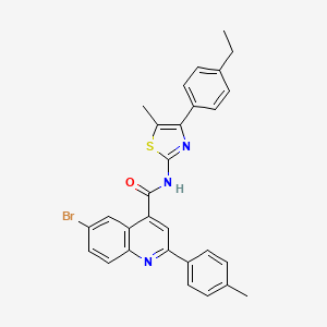 molecular formula C29H24BrN3OS B4266818 6-bromo-N-[4-(4-ethylphenyl)-5-methyl-1,3-thiazol-2-yl]-2-(4-methylphenyl)-4-quinolinecarboxamide 