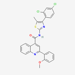 molecular formula C27H19Cl2N3O2S B4266820 N-[4-(2,4-dichlorophenyl)-5-methyl-1,3-thiazol-2-yl]-2-(2-methoxyphenyl)-4-quinolinecarboxamide 