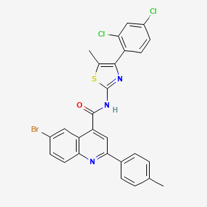 molecular formula C27H18BrCl2N3OS B4266823 6-bromo-N-[4-(2,4-dichlorophenyl)-5-methyl-1,3-thiazol-2-yl]-2-(4-methylphenyl)-4-quinolinecarboxamide 