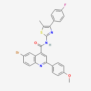 molecular formula C27H19BrFN3O2S B4266827 6-bromo-N-[4-(4-fluorophenyl)-5-methyl-1,3-thiazol-2-yl]-2-(4-methoxyphenyl)-4-quinolinecarboxamide 