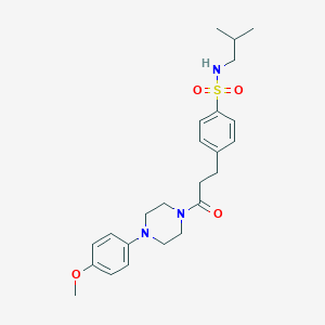 molecular formula C24H33N3O4S B426683 N-isobutyl-4-{3-[4-(4-methoxyphenyl)-1-piperazinyl]-3-oxopropyl}benzenesulfonamide 