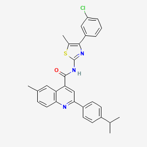 molecular formula C30H26ClN3OS B4266834 N-[4-(3-chlorophenyl)-5-methyl-1,3-thiazol-2-yl]-2-(4-isopropylphenyl)-6-methyl-4-quinolinecarboxamide CAS No. 438227-03-3