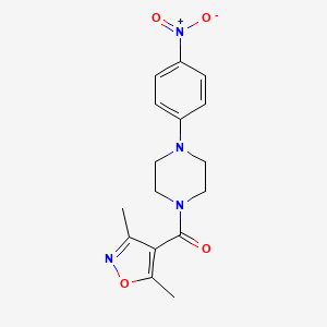 molecular formula C16H18N4O4 B4266838 1-[(3,5-dimethyl-4-isoxazolyl)carbonyl]-4-(4-nitrophenyl)piperazine 