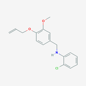 molecular formula C17H18ClNO2 B426684 N-[4-(allyloxy)-3-methoxybenzyl]-N-(2-chlorophenyl)amine 