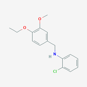 molecular formula C16H18ClNO2 B426685 N-(2-chlorophenyl)-N-(4-ethoxy-3-methoxybenzyl)amine 