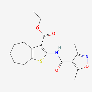 molecular formula C18H22N2O4S B4266866 ethyl 2-{[(3,5-dimethyl-4-isoxazolyl)carbonyl]amino}-5,6,7,8-tetrahydro-4H-cyclohepta[b]thiophene-3-carboxylate 