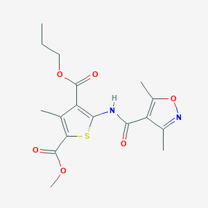 molecular formula C17H20N2O6S B4266870 2-methyl 4-propyl 5-{[(3,5-dimethyl-4-isoxazolyl)carbonyl]amino}-3-methyl-2,4-thiophenedicarboxylate 