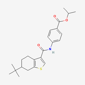 molecular formula C23H29NO3S B4266879 isopropyl 4-{[(6-tert-butyl-4,5,6,7-tetrahydro-1-benzothien-3-yl)carbonyl]amino}benzoate 