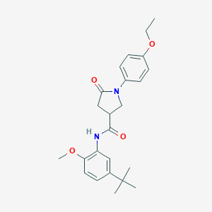 molecular formula C24H30N2O4 B426688 N-(5-tert-butyl-2-methoxyphenyl)-1-(4-ethoxyphenyl)-5-oxopyrrolidine-3-carboxamide CAS No. 641578-16-7