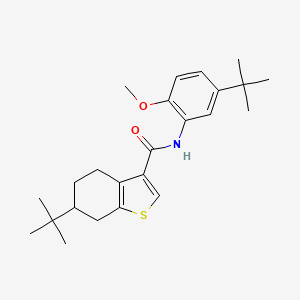 molecular formula C24H33NO2S B4266881 6-tert-butyl-N-(5-tert-butyl-2-methoxyphenyl)-4,5,6,7-tetrahydro-1-benzothiophene-3-carboxamide 