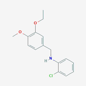 molecular formula C16H18ClNO2 B426689 2-chloro-N-(3-ethoxy-4-methoxybenzyl)aniline 
