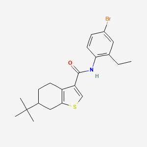 molecular formula C21H26BrNOS B4266901 N-(4-bromo-2-ethylphenyl)-6-tert-butyl-4,5,6,7-tetrahydro-1-benzothiophene-3-carboxamide 