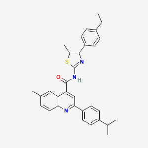 molecular formula C32H31N3OS B4266912 N-[4-(4-ethylphenyl)-5-methyl-1,3-thiazol-2-yl]-2-(4-isopropylphenyl)-6-methyl-4-quinolinecarboxamide 