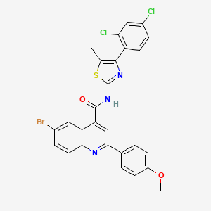 molecular formula C27H18BrCl2N3O2S B4266919 6-bromo-N-[4-(2,4-dichlorophenyl)-5-methyl-1,3-thiazol-2-yl]-2-(4-methoxyphenyl)-4-quinolinecarboxamide 