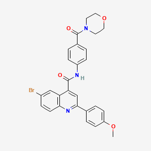 molecular formula C28H24BrN3O4 B4266921 6-bromo-2-(4-methoxyphenyl)-N-[4-(4-morpholinylcarbonyl)phenyl]-4-quinolinecarboxamide 