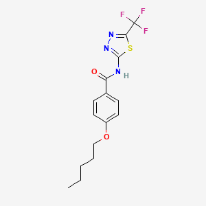 molecular formula C15H16F3N3O2S B4266927 4-(pentyloxy)-N-[5-(trifluoromethyl)-1,3,4-thiadiazol-2-yl]benzamide 