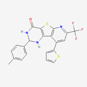 molecular formula C21H14F3N3OS2 B4266928 2-(4-methylphenyl)-9-(2-thienyl)-7-(trifluoromethyl)-2,3-dihydropyrido[3',2':4,5]thieno[3,2-d]pyrimidin-4(1H)-one 