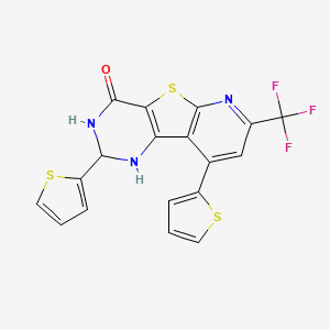 molecular formula C18H10F3N3OS3 B4266936 2,9-di-2-thienyl-7-(trifluoromethyl)-2,3-dihydropyrido[3',2':4,5]thieno[3,2-d]pyrimidin-4(1H)-one 