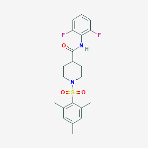 molecular formula C21H24F2N2O3S B426694 N-(2,6-difluorophenyl)-1-[(2,4,6-trimethylphenyl)sulfonyl]piperidine-4-carboxamide 