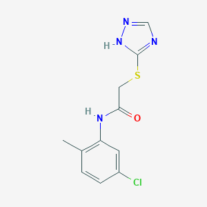 molecular formula C11H11ClN4OS B426696 N-(5-chloro-2-methylphenyl)-2-(4H-1,2,4-triazol-3-ylsulfanyl)acetamide CAS No. 437750-59-9