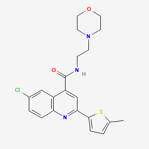 molecular formula C21H22ClN3O2S B4266983 6-chloro-2-(5-methyl-2-thienyl)-N-[2-(4-morpholinyl)ethyl]-4-quinolinecarboxamide 