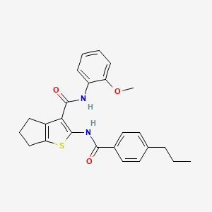 molecular formula C25H26N2O3S B4266994 N-(2-methoxyphenyl)-2-[(4-propylbenzoyl)amino]-5,6-dihydro-4H-cyclopenta[b]thiophene-3-carboxamide 