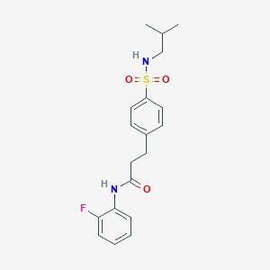 molecular formula C19H23FN2O3S B426700 N-(2-fluorophenyl)-3-{4-[(isobutylamino)sulfonyl]phenyl}propanamide 