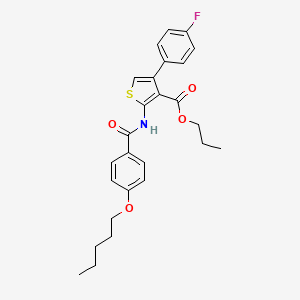 molecular formula C26H28FNO4S B4267003 propyl 4-(4-fluorophenyl)-2-{[4-(pentyloxy)benzoyl]amino}-3-thiophenecarboxylate 