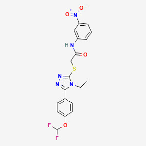 molecular formula C19H17F2N5O4S B4267012 2-({5-[4-(difluoromethoxy)phenyl]-4-ethyl-4H-1,2,4-triazol-3-yl}thio)-N-(3-nitrophenyl)acetamide 