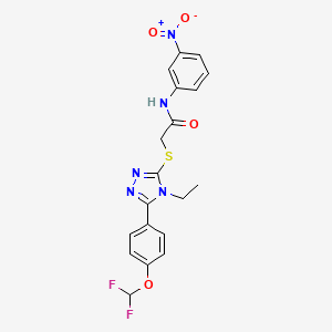 molecular formula C19H17F2N5O4S B4267012 2-({5-[4-(difluoromethoxy)phenyl]-4-ethyl-4H-1,2,4-triazol-3-yl}sulfanyl)-N-(3-nitrophenyl)acetamide 