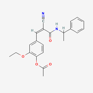 molecular formula C22H22N2O4 B4267017 4-{2-cyano-3-oxo-3-[(1-phenylethyl)amino]-1-propen-1-yl}-2-ethoxyphenyl acetate 