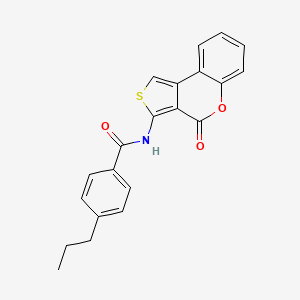 molecular formula C21H17NO3S B4267023 N-(4-oxo-4H-thieno[3,4-c]chromen-3-yl)-4-propylbenzamide 