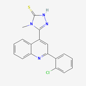molecular formula C18H13ClN4S B4267044 5-[2-(2-chlorophenyl)-4-quinolinyl]-4-methyl-4H-1,2,4-triazole-3-thiol CAS No. 588687-52-9