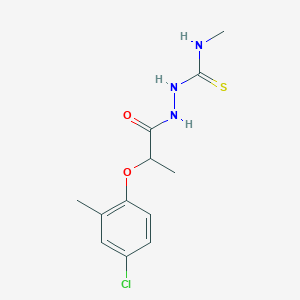 molecular formula C12H16ClN3O2S B4267061 2-[2-(4-chloro-2-methylphenoxy)propanoyl]-N-methylhydrazinecarbothioamide 