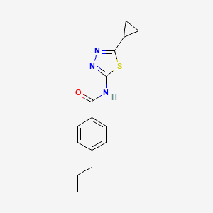 molecular formula C15H17N3OS B4267089 N-(5-cyclopropyl-1,3,4-thiadiazol-2-yl)-4-propylbenzamide 