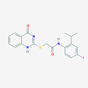 molecular formula C19H18IN3O2S B426709 N-(4-iodo-2-propan-2-ylphenyl)-2-[(4-oxo-1H-quinazolin-2-yl)sulfanyl]acetamide 