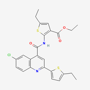 molecular formula C25H23ClN2O3S2 B4267100 ethyl 2-({[6-chloro-2-(5-ethyl-2-thienyl)-4-quinolinyl]carbonyl}amino)-5-ethyl-3-thiophenecarboxylate 