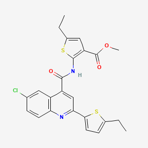 molecular formula C24H21ClN2O3S2 B4267102 methyl 2-({[6-chloro-2-(5-ethyl-2-thienyl)-4-quinolinyl]carbonyl}amino)-5-ethyl-3-thiophenecarboxylate 