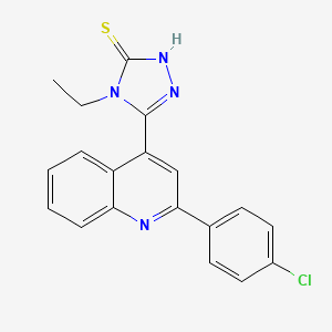 molecular formula C19H15ClN4S B4267120 5-[2-(4-chlorophenyl)-4-quinolinyl]-4-ethyl-4H-1,2,4-triazole-3-thiol 