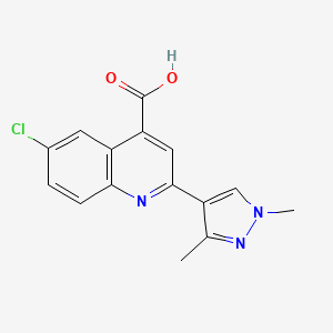 molecular formula C15H12ClN3O2 B4267146 6-chloro-2-(1,3-dimethyl-1H-pyrazol-4-yl)-4-quinolinecarboxylic acid CAS No. 587852-35-5