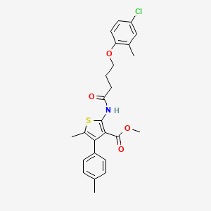 molecular formula C25H26ClNO4S B4267154 methyl 2-{[4-(4-chloro-2-methylphenoxy)butanoyl]amino}-5-methyl-4-(4-methylphenyl)-3-thiophenecarboxylate 