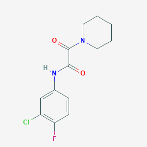 N-(3-chloro-4-fluorophenyl)-2-oxo-2-(1-piperidinyl)acetamide