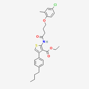 molecular formula C28H32ClNO4S B4267194 ethyl 4-(4-butylphenyl)-2-{[4-(4-chloro-2-methylphenoxy)butanoyl]amino}-3-thiophenecarboxylate 