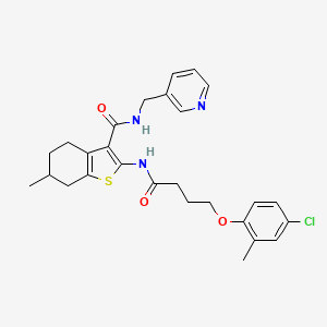 molecular formula C27H30ClN3O3S B4267199 2-{[4-(4-chloro-2-methylphenoxy)butanoyl]amino}-6-methyl-N-(3-pyridinylmethyl)-4,5,6,7-tetrahydro-1-benzothiophene-3-carboxamide 
