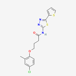 molecular formula C17H16ClN3O2S2 B4267212 4-(4-chloro-2-methylphenoxy)-N-[5-(2-thienyl)-1,3,4-thiadiazol-2-yl]butanamide 
