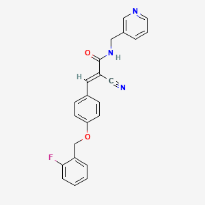 molecular formula C23H18FN3O2 B4267223 2-cyano-3-{4-[(2-fluorobenzyl)oxy]phenyl}-N-(3-pyridinylmethyl)acrylamide 