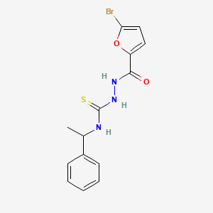 molecular formula C14H14BrN3O2S B4267224 2-(5-bromo-2-furoyl)-N-(1-phenylethyl)hydrazinecarbothioamide 