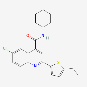 molecular formula C22H23ClN2OS B4267239 6-chloro-N-cyclohexyl-2-(5-ethyl-2-thienyl)-4-quinolinecarboxamide CAS No. 587851-89-6