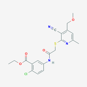 Ethyl 2-chloro-5-[({[3-cyano-4-(methoxymethyl)-6-methylpyridin-2-yl]sulfanyl}acetyl)amino]benzoate